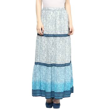 Blue printed polyester skirts 1