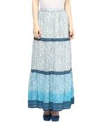 Blue printed polyester skirts