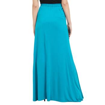 Blue printed viscose skirts 3