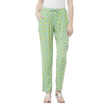 Blue printed viscose bottoms 1