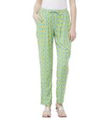 Blue printed viscose bottoms