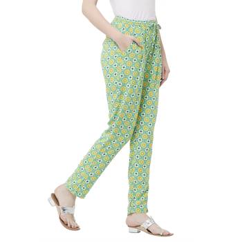 Blue printed viscose bottoms 2