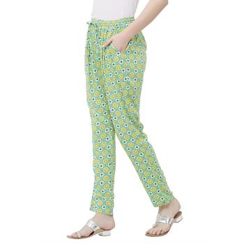 Blue printed viscose bottoms 3