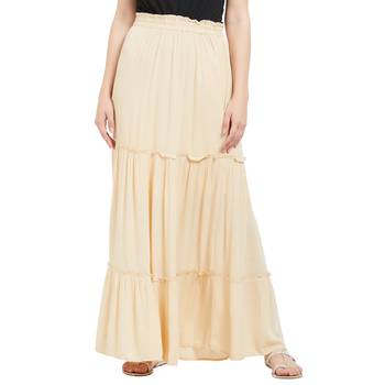 Beige printed viscose skirts 1