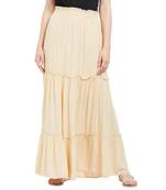 Beige printed viscose skirts