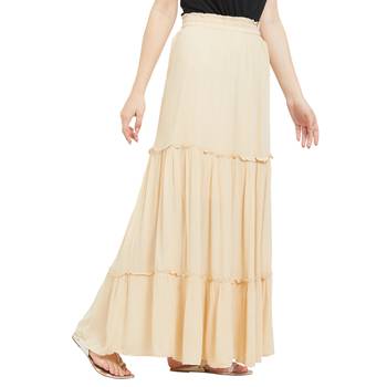 Beige printed viscose skirts 2