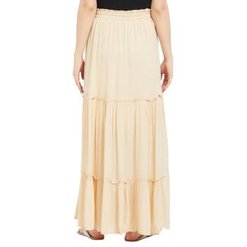 Beige printed viscose skirts 3