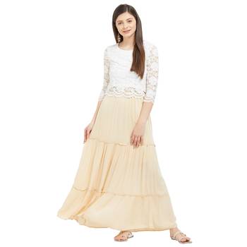 Beige printed viscose skirts 5