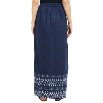 Blue printed polyester bottoms 3