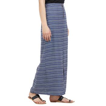 Blue printed polyester skirts 2