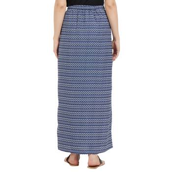 Blue printed polyester skirts 3