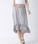 Grey printed viscose skirts