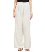 Beige printed viscose bottoms