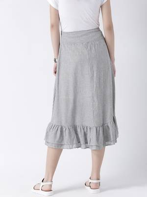 Grey printed viscose skirts 2