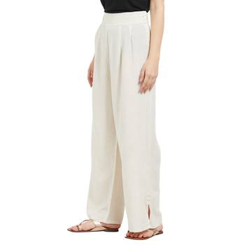 Beige printed viscose bottoms 3