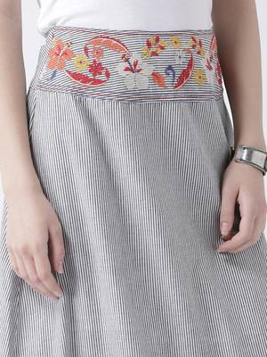 Grey printed viscose skirts 5