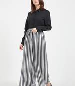 Black printed polyester bottoms