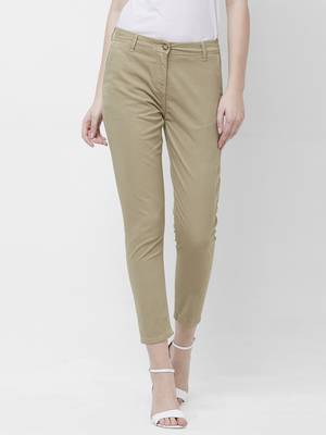 Beige printed cotton bottoms 1