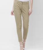 Beige printed cotton bottoms