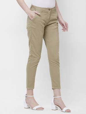 Beige printed cotton bottoms 3