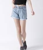 Blue printed viscose bottoms