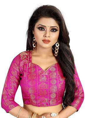 Black Women's Embroidery Work Chanderi Cotton Sari With Blouse Piece 4