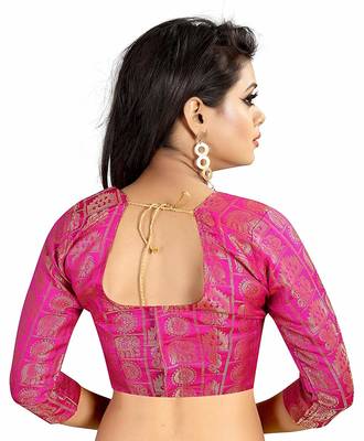 Black Women's Embroidery Work Chanderi Cotton Sari With Blouse Piece 5