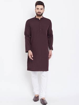 Maroon woven pure cotton men-kurtas 2
