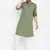 Green woven linen men-kurtas