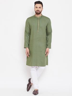 Green woven linen men-kurtas 2
