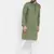 Green woven linen men-kurtas