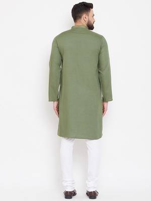 Green woven linen men-kurtas 4