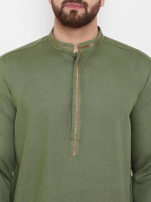 Green woven linen men-kurtas 5
