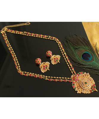 Gorgeous Gold Plated Real Kemp Stones Grand Haar With Screw Back Earrings 1