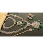 Beautiful Cz Two Tone Ruby Emerald Designer Bridal Set