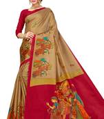 Golden Art Silk Printed Saree