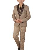 Fawn plain polyester boys-suit