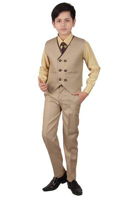 Fawn plain polyester boys-suit 2