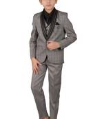 Grey plain polyester boys-suit