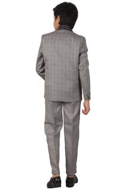 Grey plain polyester boys-suit 4