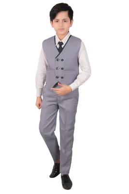 Blue plain polyester boys-suit 2
