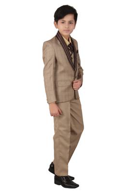 Fawn plain polyester boys-suit 4