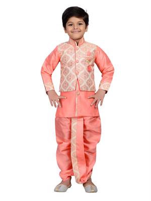 Multicolor printed brocade boys-dhoti-kurta 1