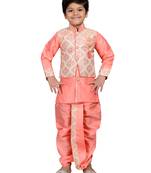 Multicolor printed brocade boys-dhoti-kurta