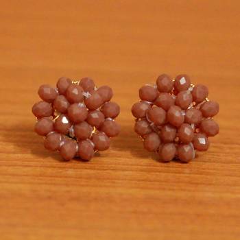 Brown Crystal Studs 1