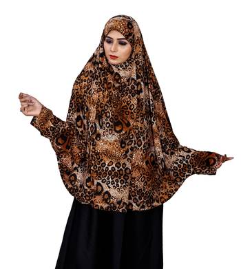 Stitched Lycra Chaderi Makhna Hijab With Veil And Sleeves 1