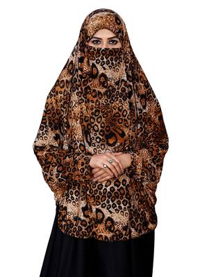 Stitched Lycra Chaderi Makhna Hijab With Veil And Sleeves 2