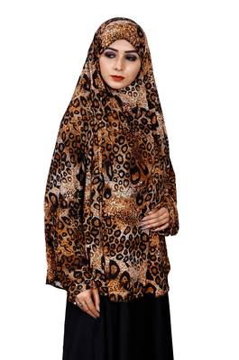 Stitched Lycra Chaderi Makhna Hijab With Veil And Sleeves 3