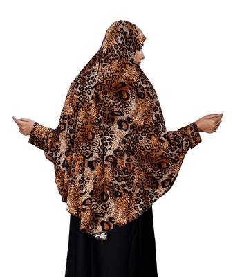 Stitched Lycra Chaderi Makhna Hijab With Veil And Sleeves 4