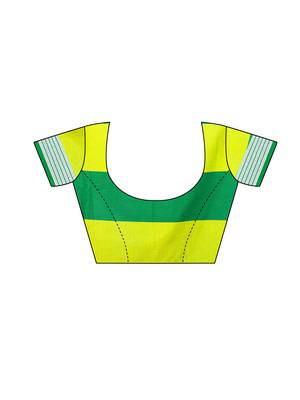 Yellow Woven Poly Cotton Saree With Blouse 5
